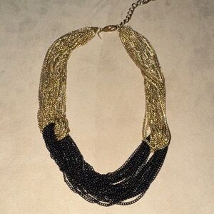 Elegant Gold and Black Beaded Necklace